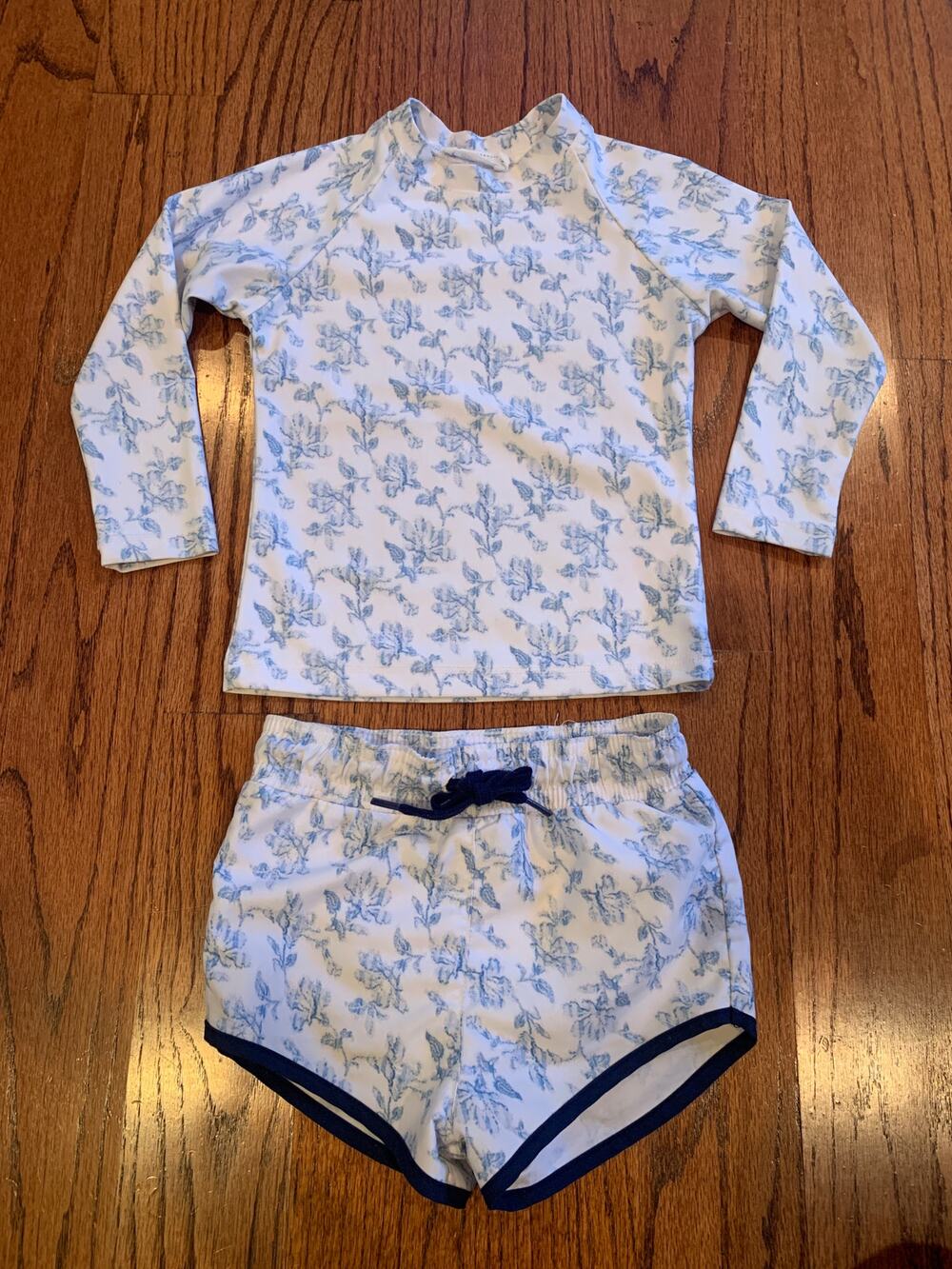 Brock Collection x Minnow Floral Print Matching Swim Trunks & Shirt | Size 2T